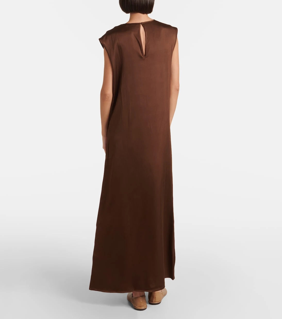 Asceno - Rose silk satin maxi dress