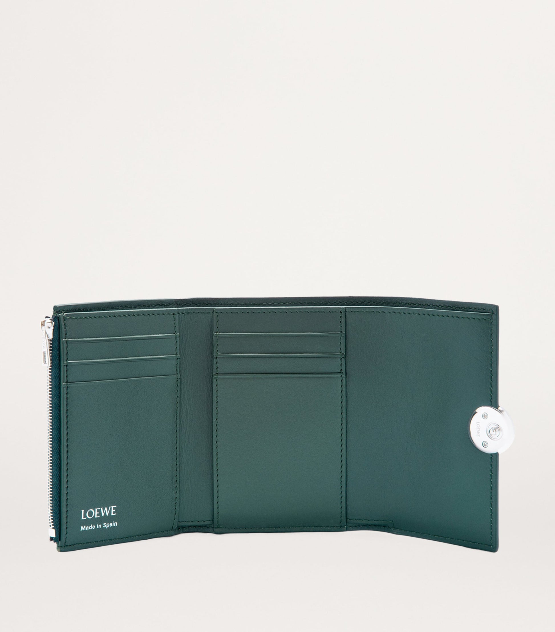 LOEWE Green Small Leather Pebble Wallet