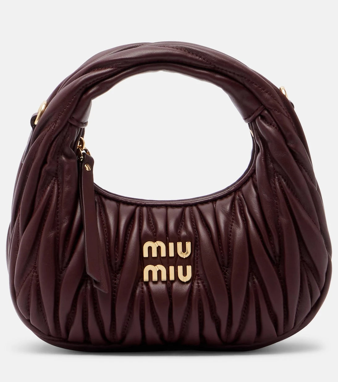 Miu Miu - Wander Mini matelassé leather top-handle bag