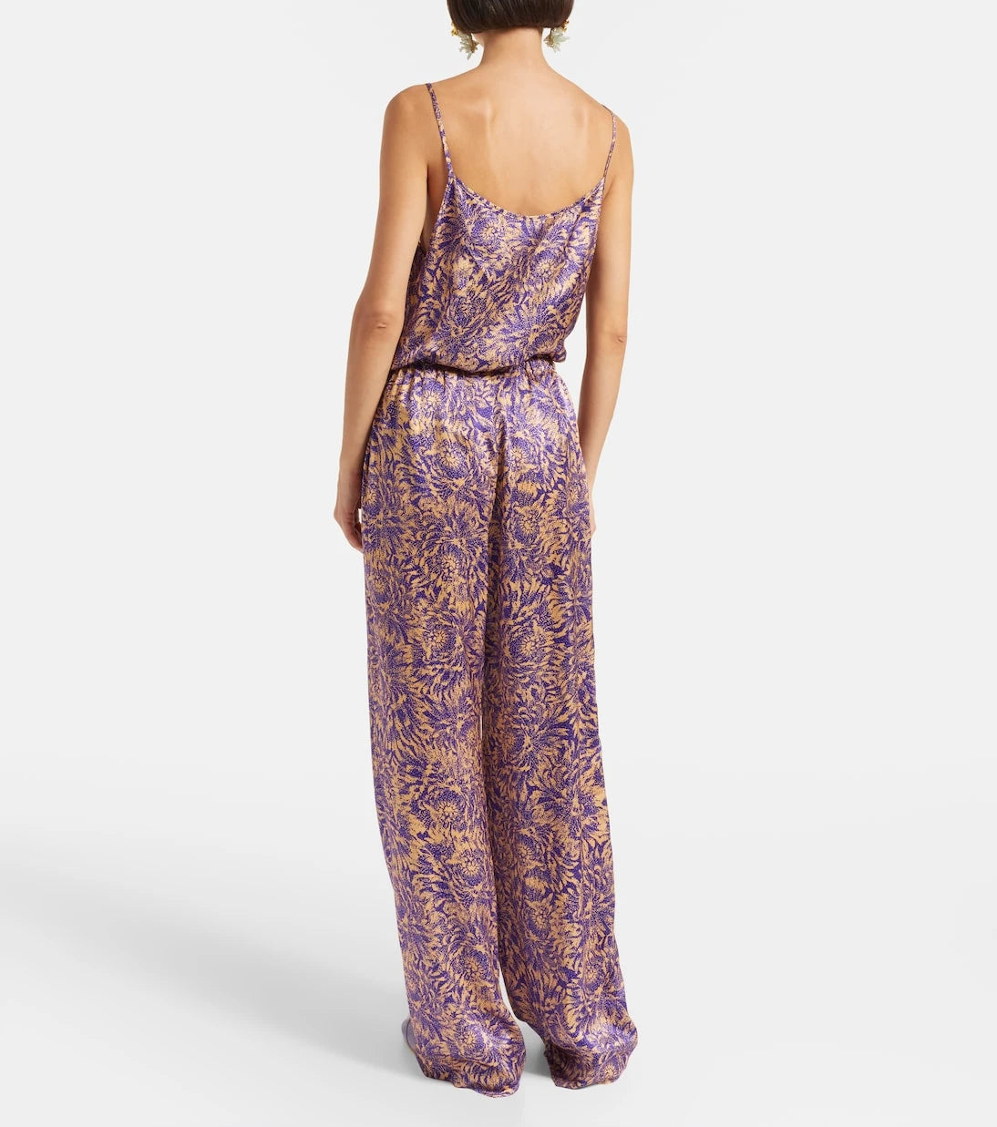 Dries Van Noten - Floral silk satin wide-leg pants