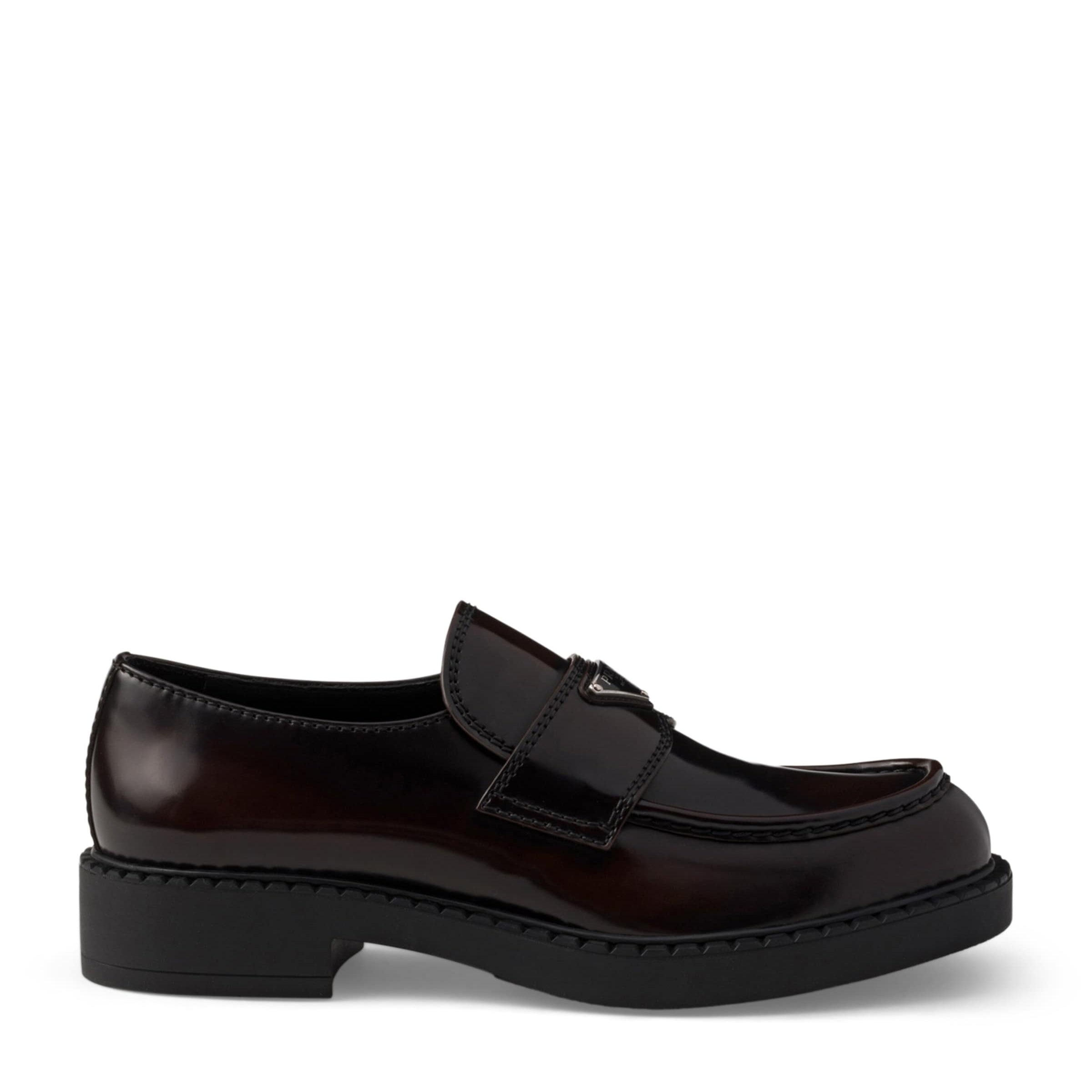 Leather Brushed Triangle Loafers
