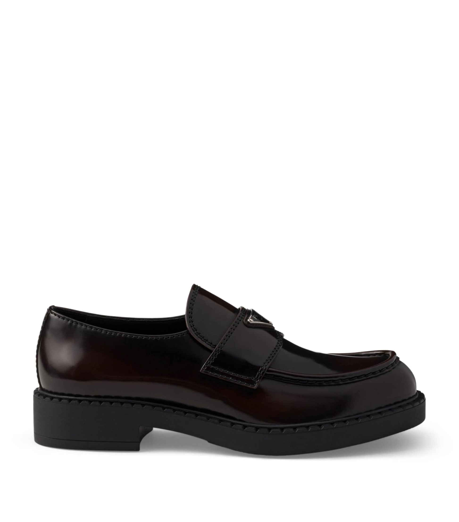 Leather Brushed Triangle Loafers