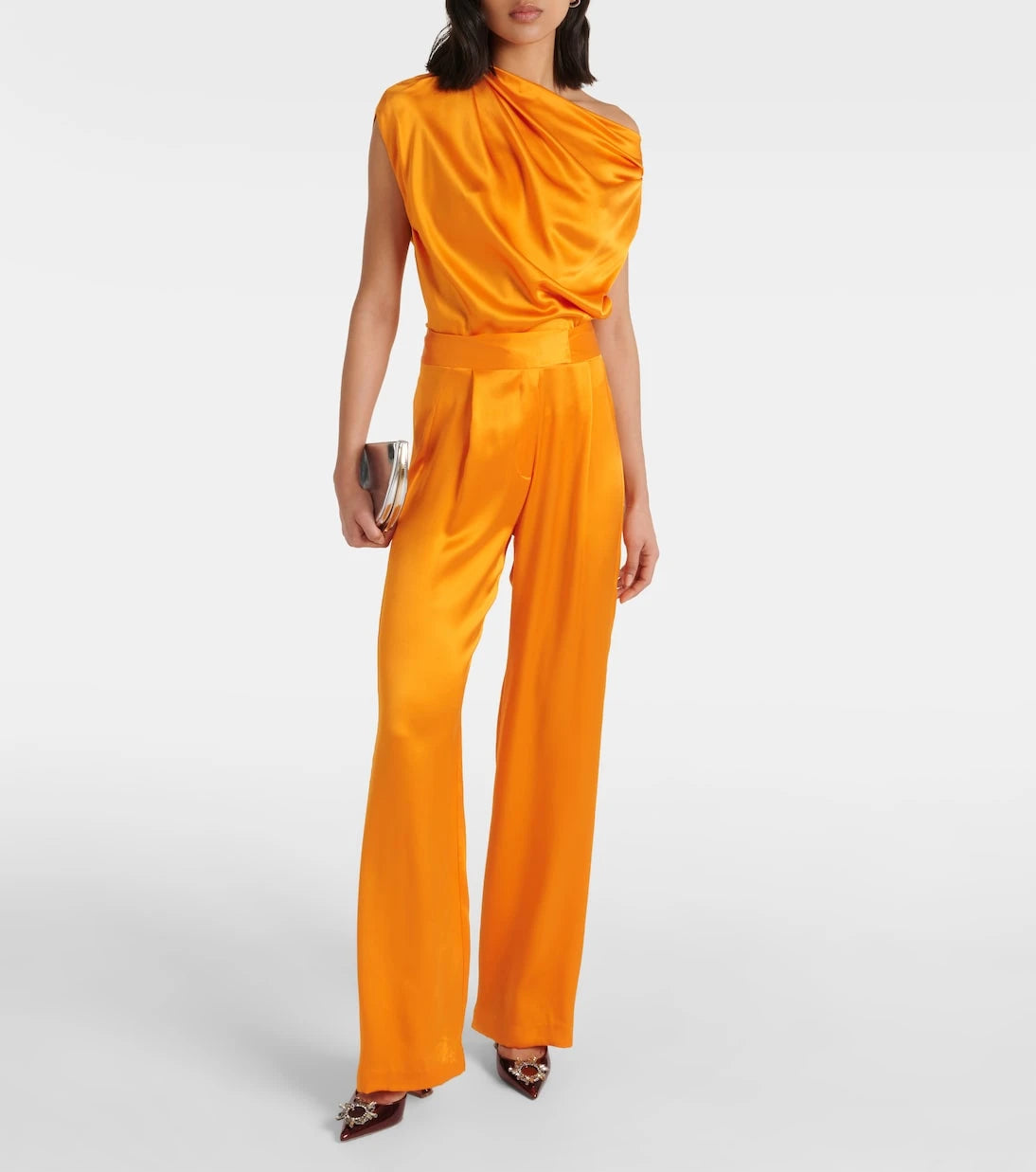 The Sei - Draped one-shoulder silk top
