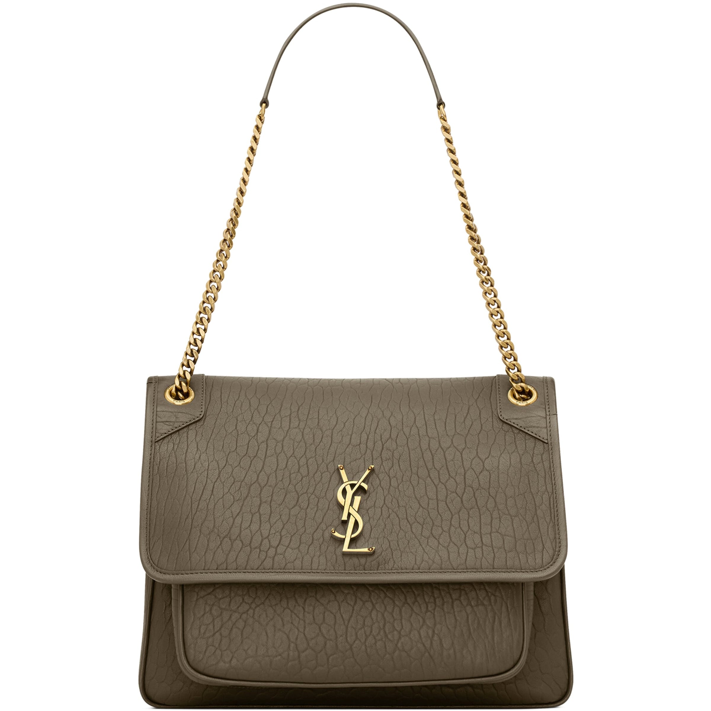 Saint Laurent Green Large Lambskin Niki Flap Bag