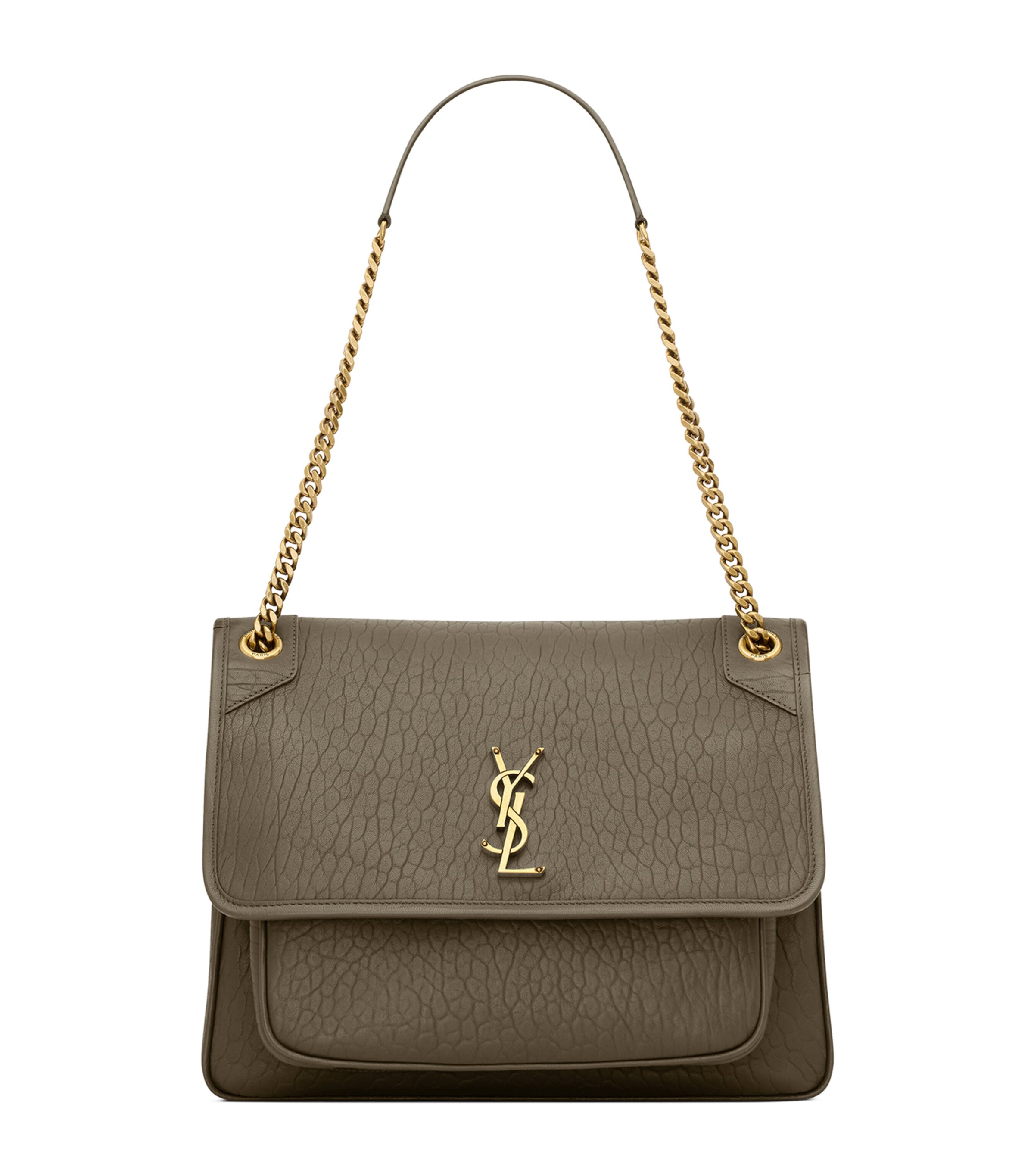 Saint Laurent Green Large Lambskin Niki Flap Bag