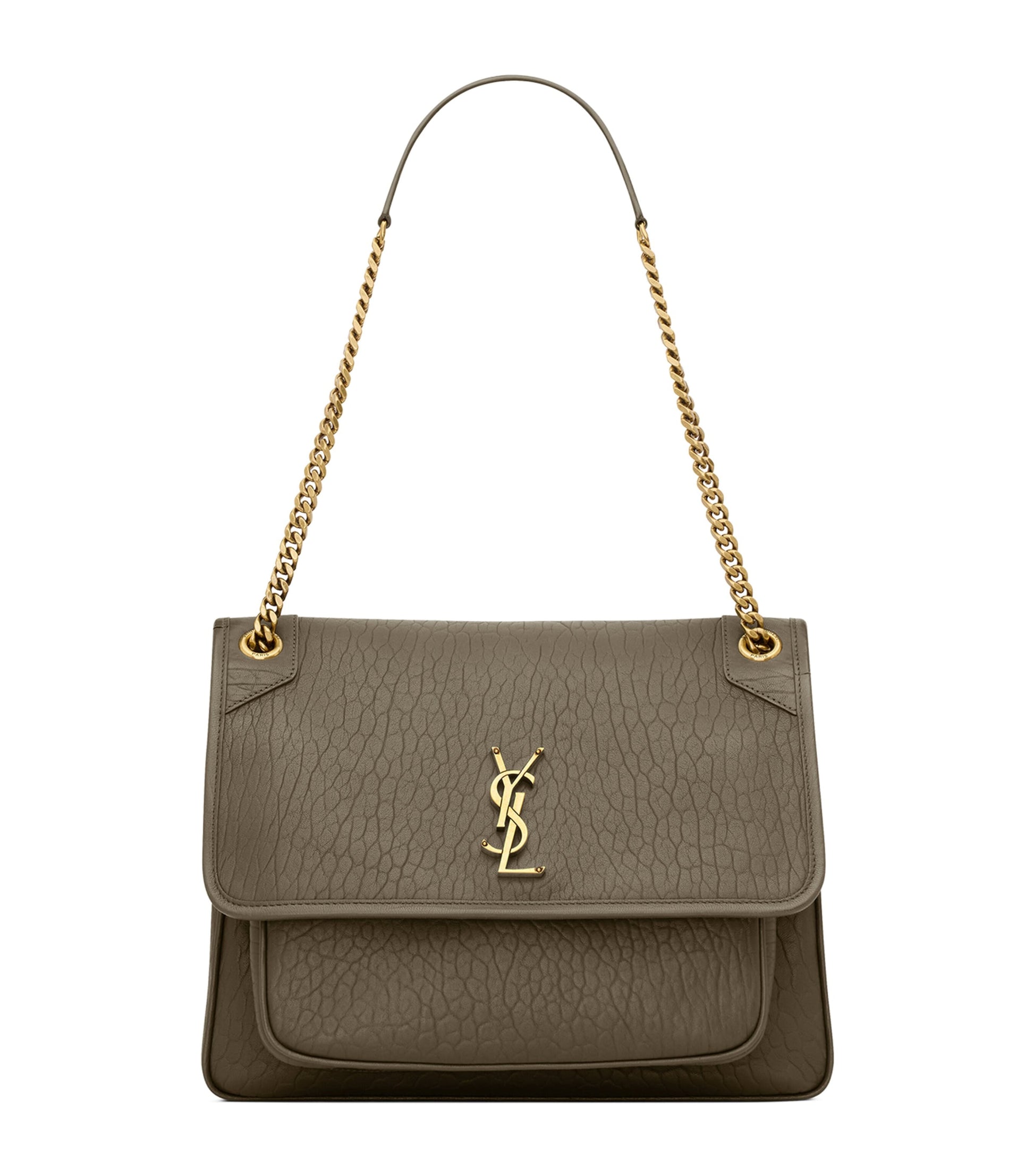 Saint Laurent Green Large Lambskin Niki Flap Bag