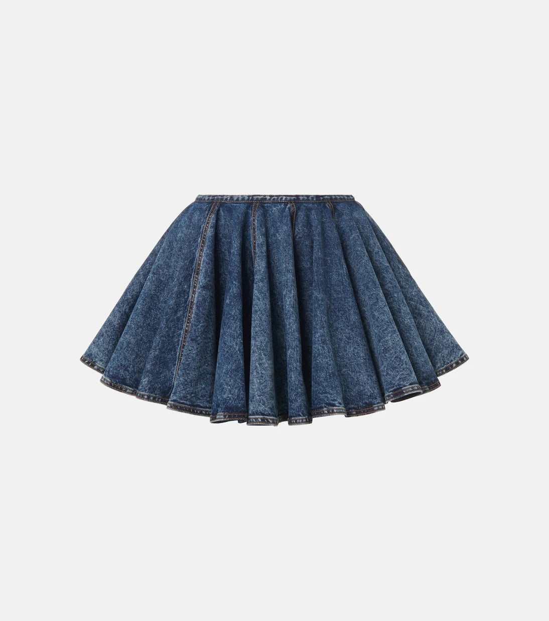 Alaïa - Pleated denim miniskirt