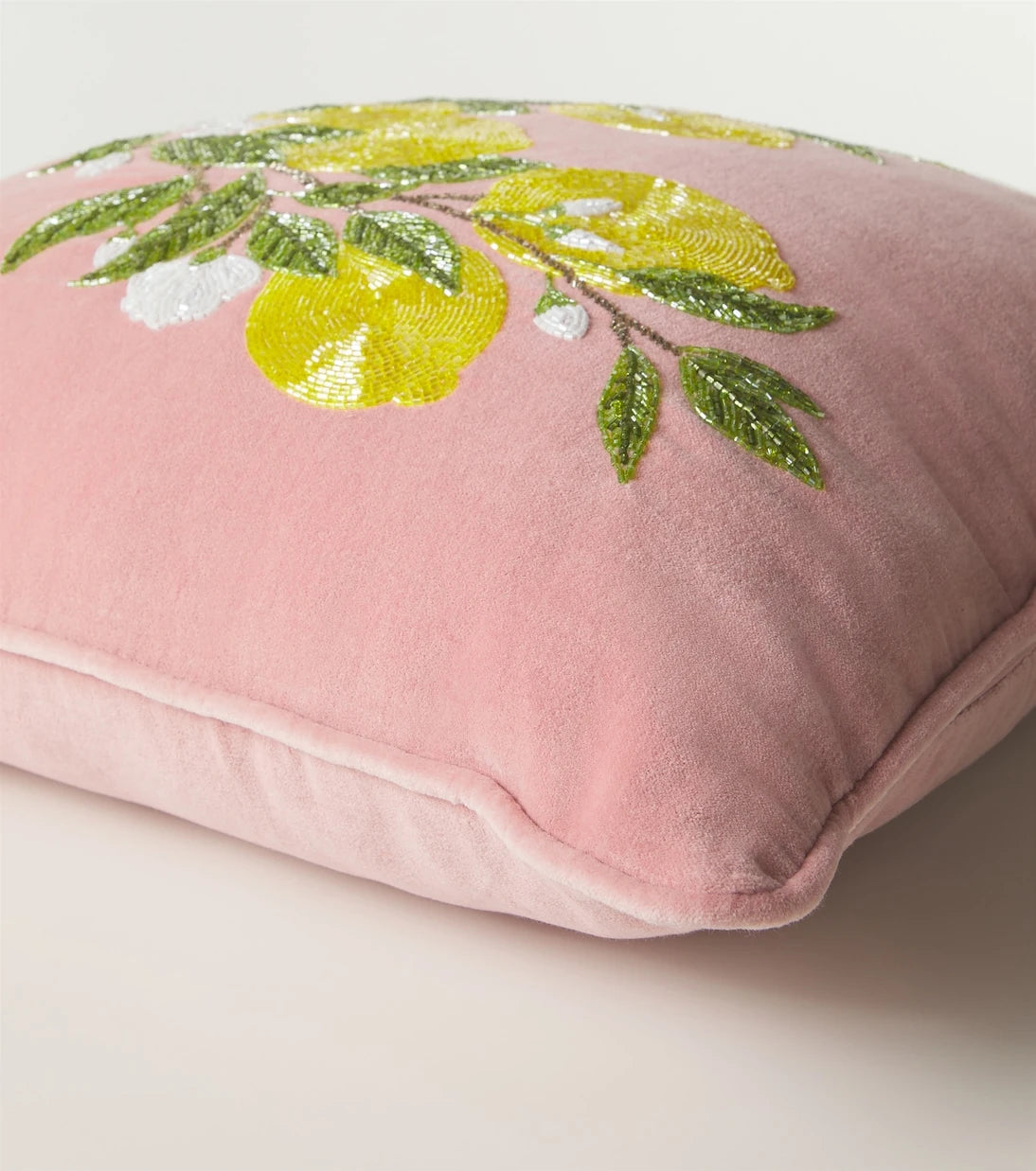 Les-Ottomans - Embroidered cotton velvet cushion