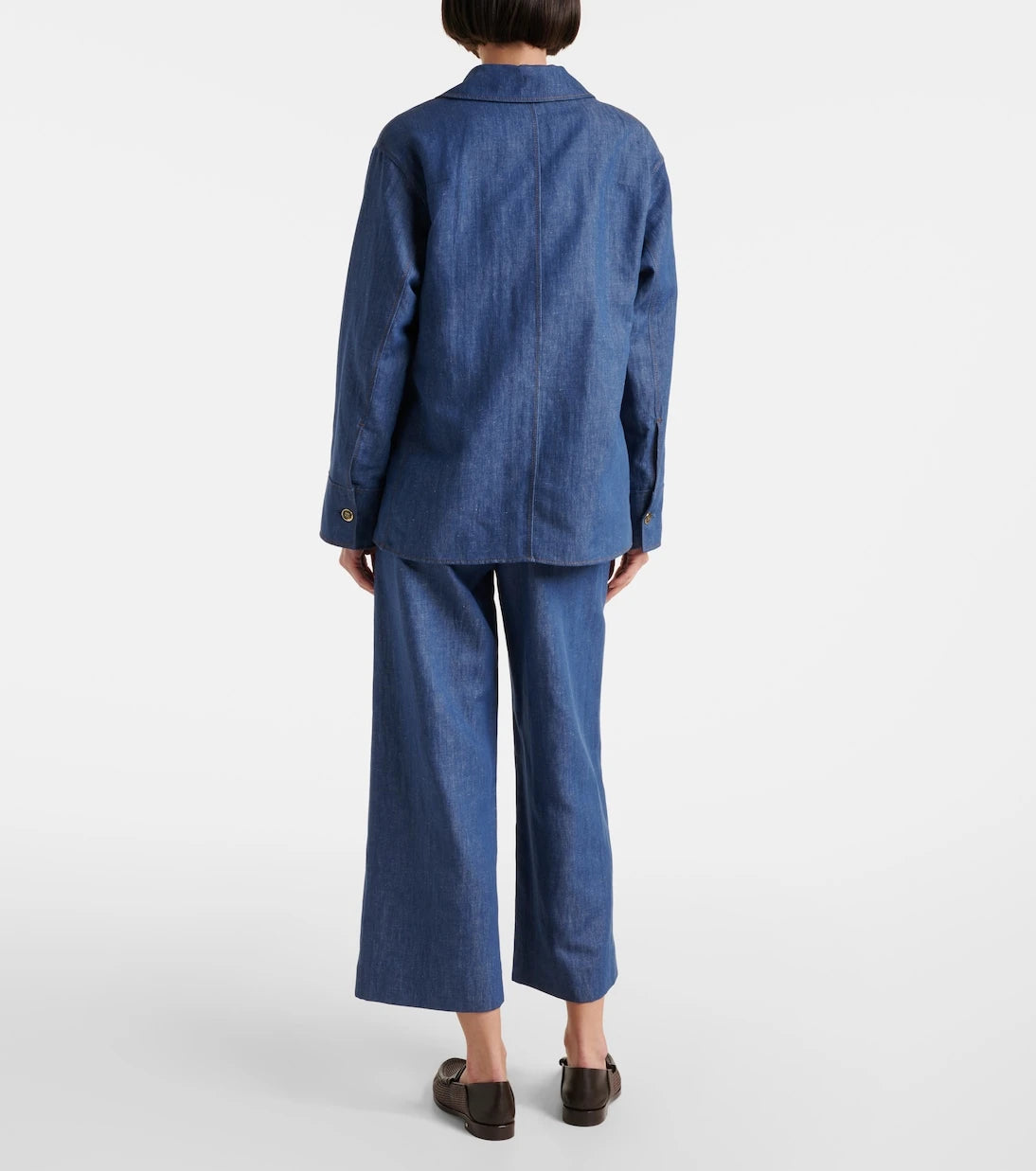 'S Max Mara - جاكيت جيني من نسيج قطن وكتان التويل