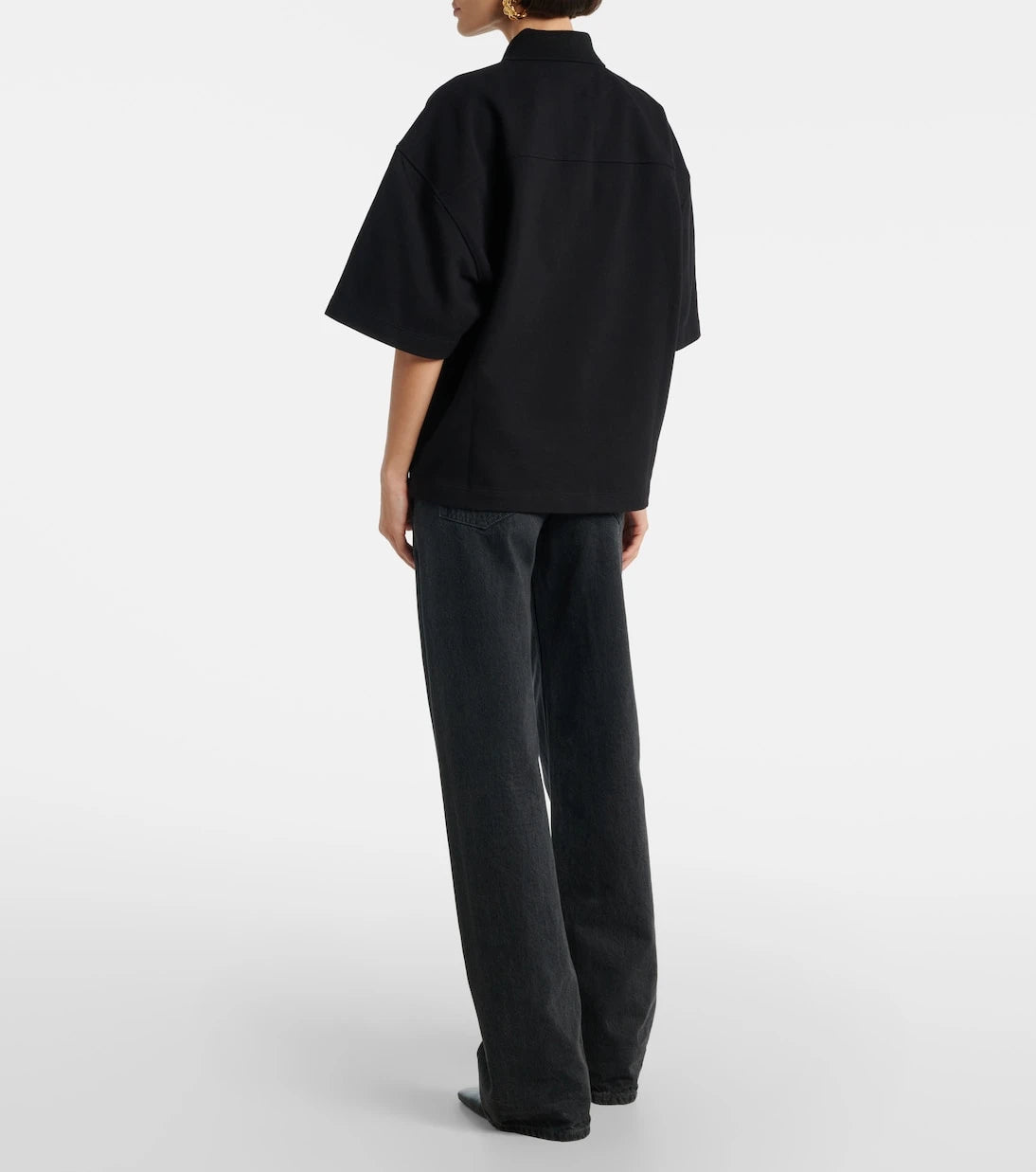 Saint Laurent - Embroidered oversized cotton polo shirt