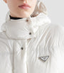 Prada White Crop Re-Nylon Puffer Jacket