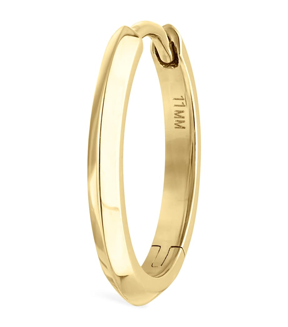 Faceted Metal Vertex Single Hoop Earring (11mm)