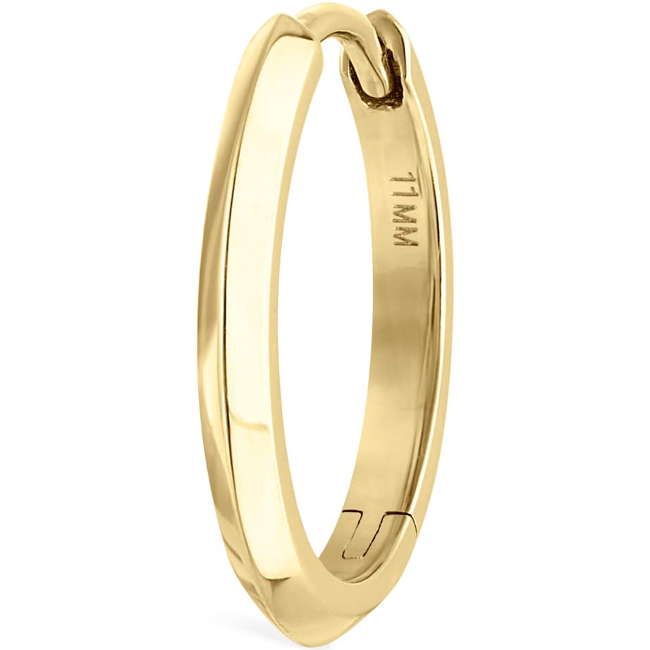 Faceted Metal Vertex Single Hoop Earring (11mm)