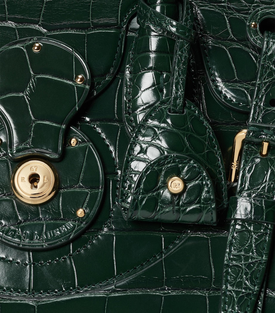 Green Alligator Leather Ricky 33 Top-Handle Bag