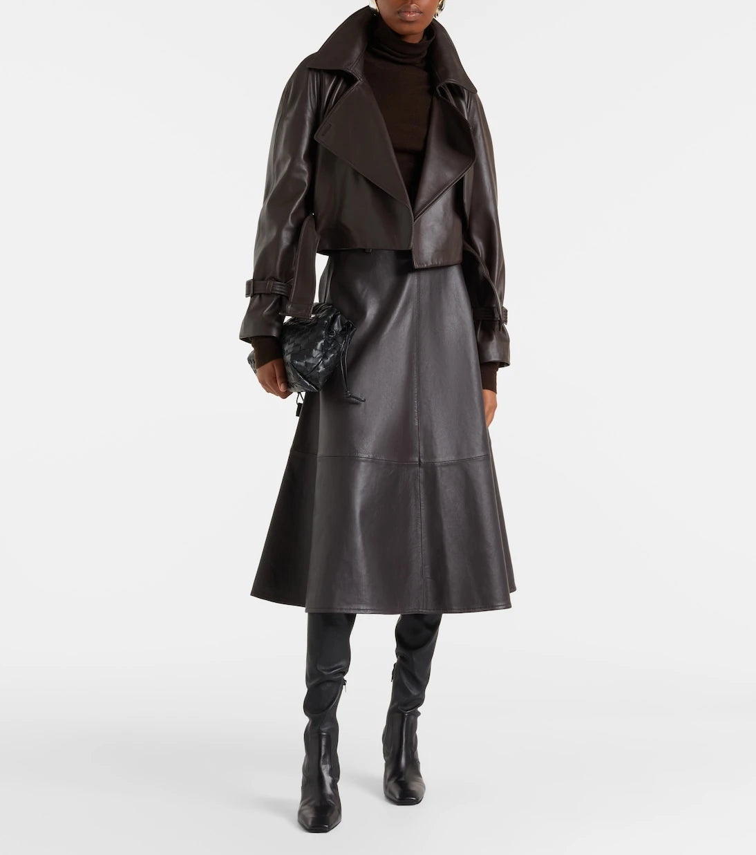 Nour Hammour - Hatti cropped leather jacket