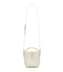 Saint Laurent White Mini Leather Le 37 Bucket Bag