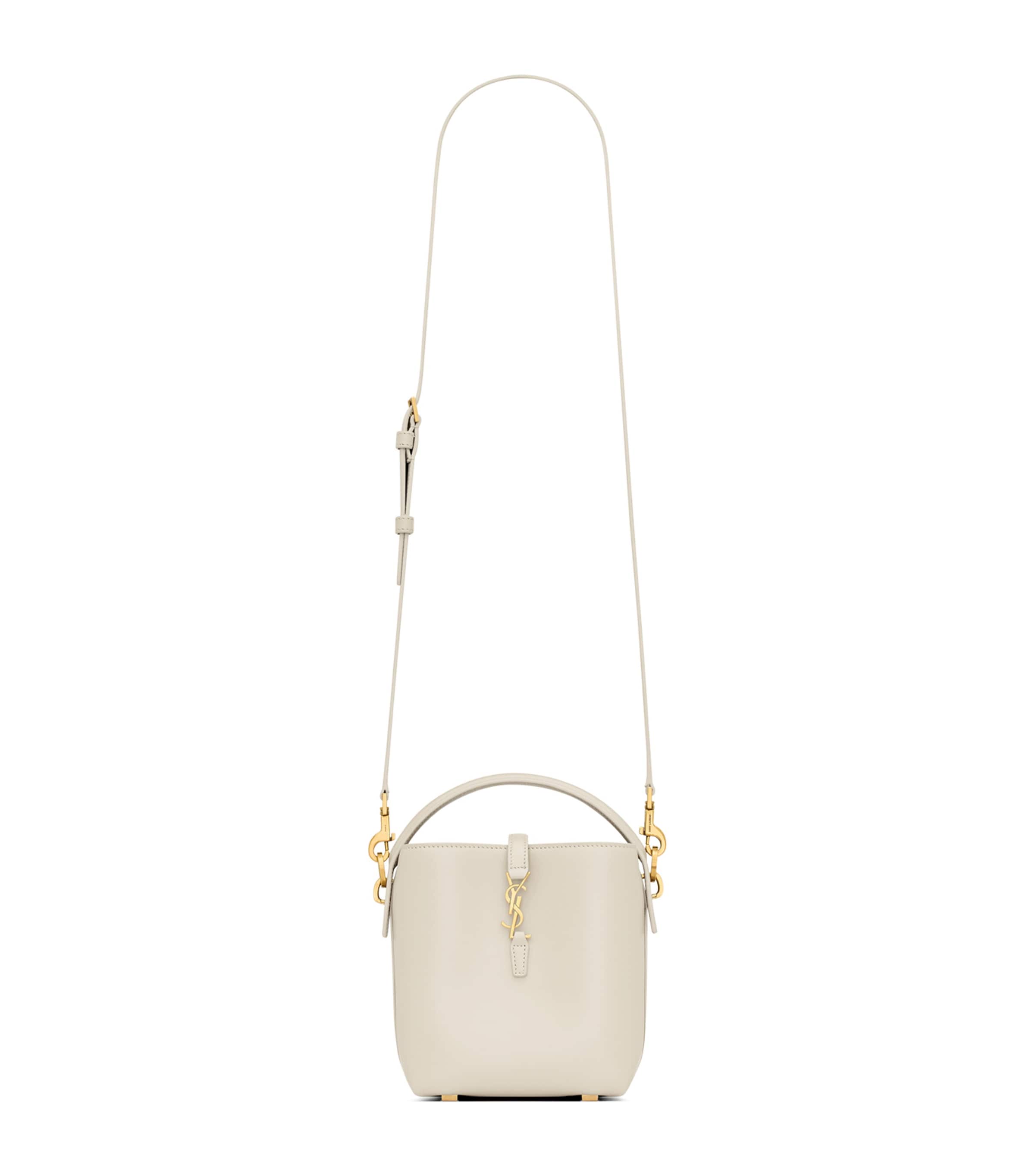 Saint Laurent White Mini Leather Le 37 Bucket Bag