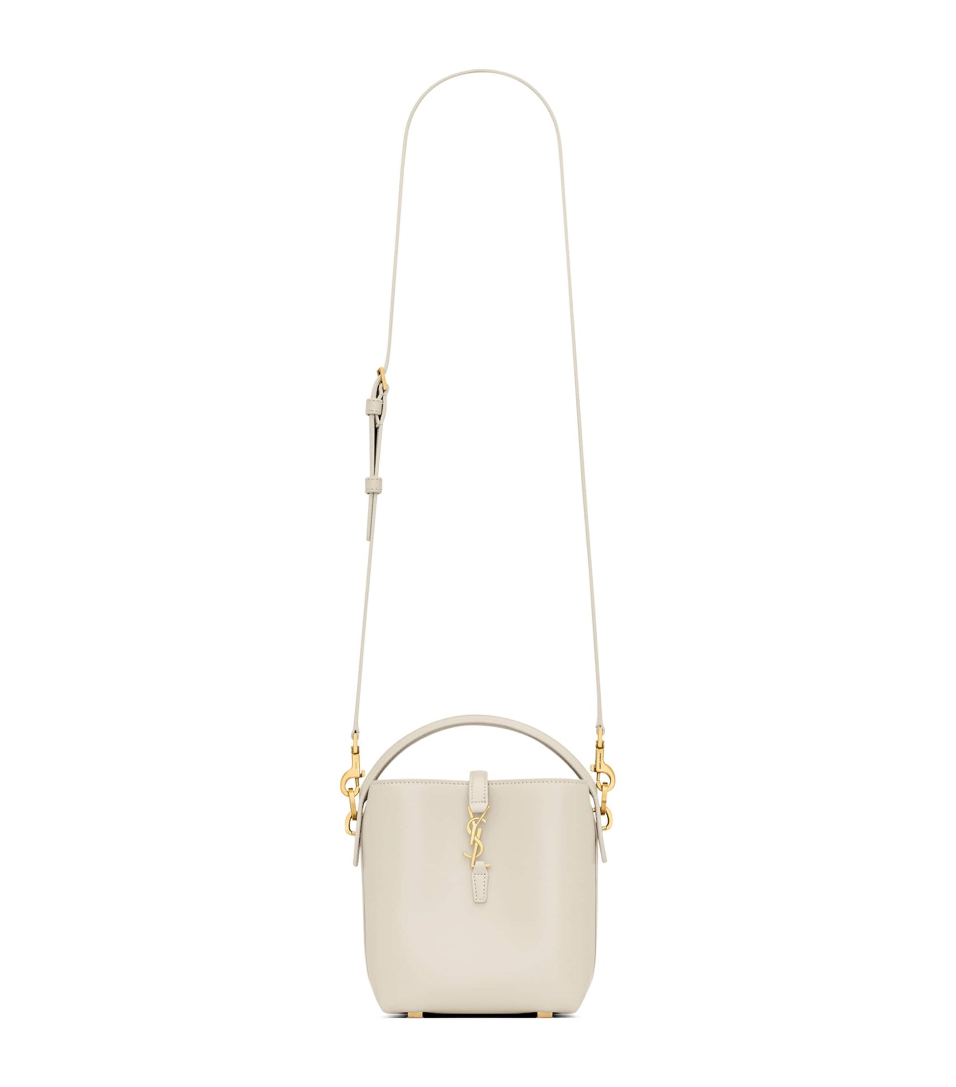 Saint Laurent White Mini Leather Le 37 Bucket Bag