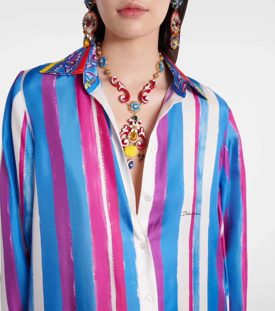 Dolce&Gabbana - Striped silk kaftan