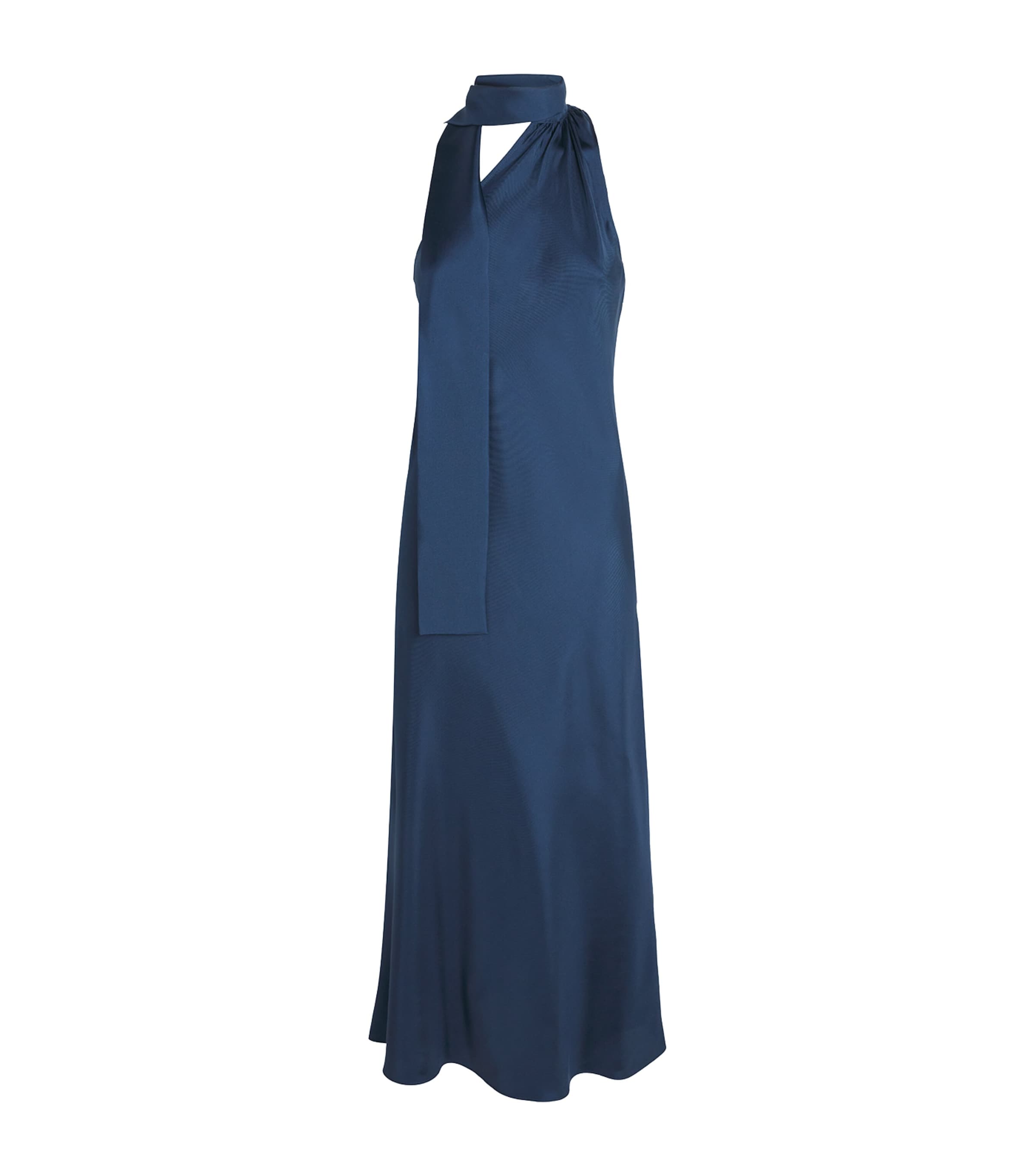 MAX&Co. Blue Silk Scarf Midi Dress