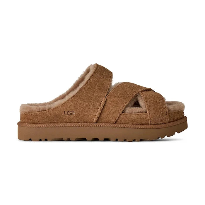 Велурени чехли UGG W Greenport Cross Strap Slide