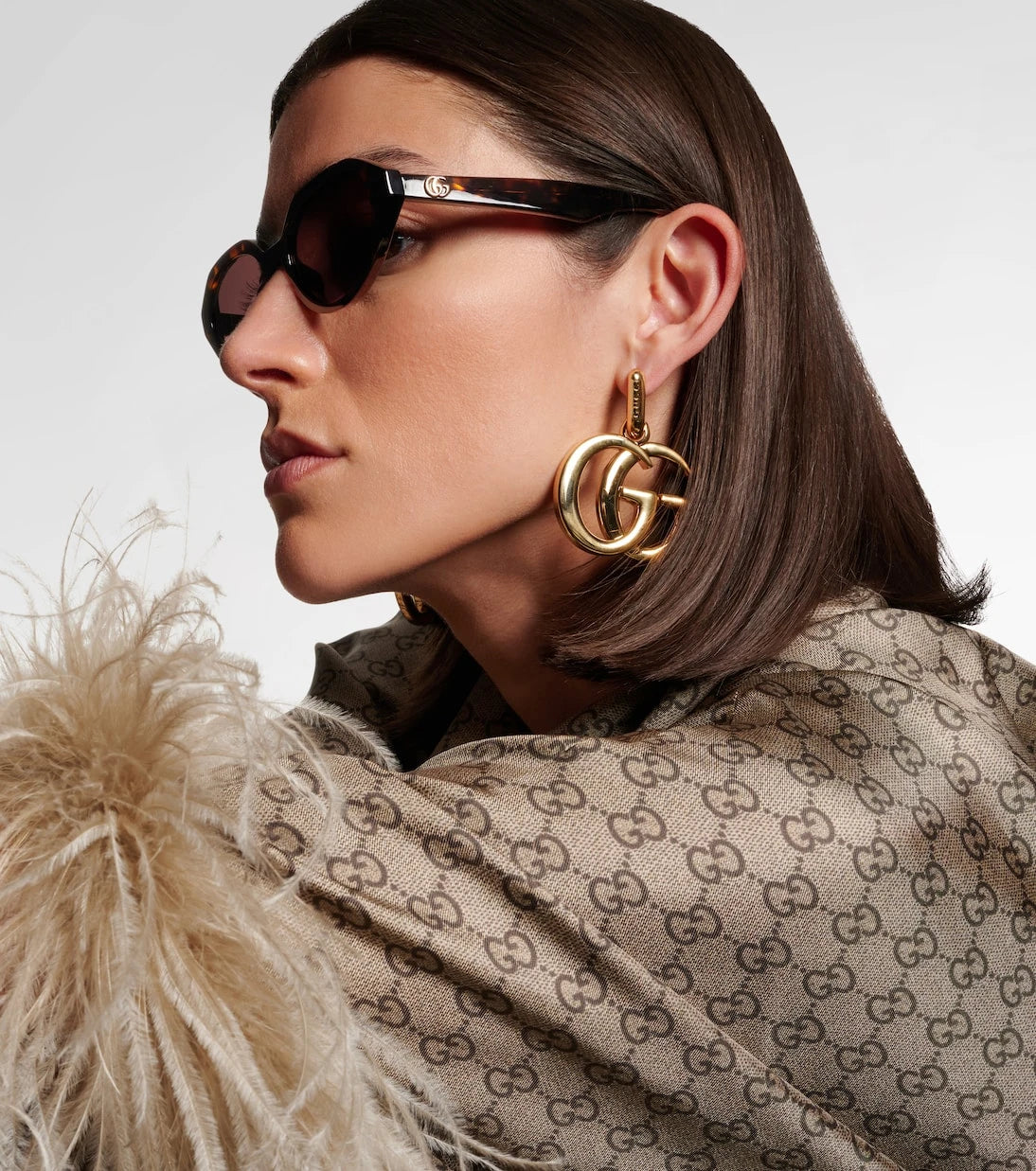 Gucci - Double G oval sunglasses