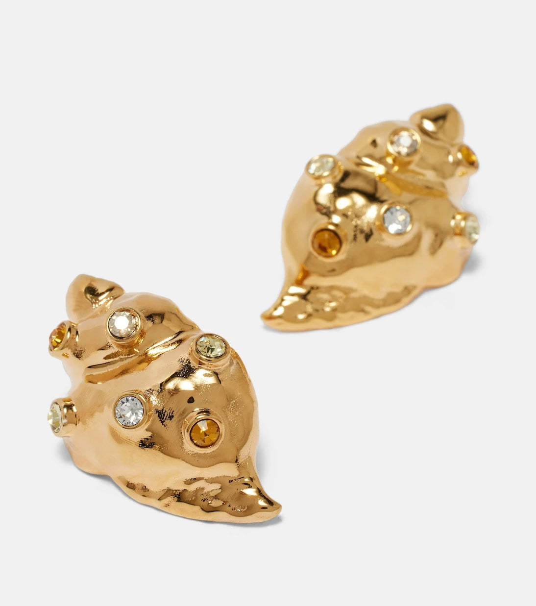 Oscar de la Renta - Seashell crystal-embellished earrings