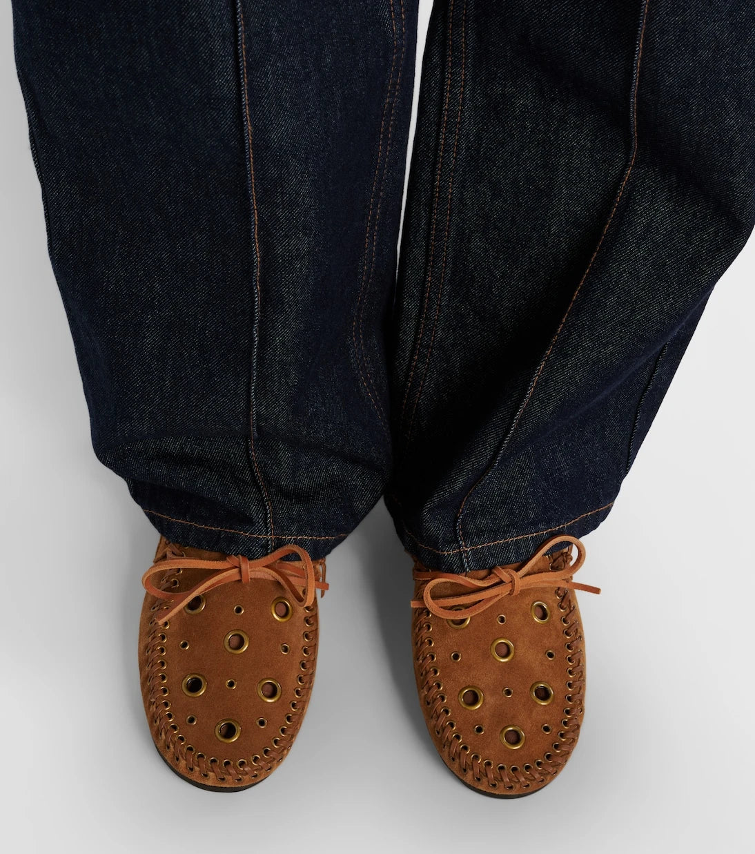 Isabel Marant - Fitza zımbalı süet loafer'lar