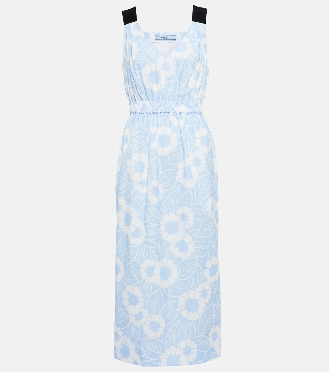 Prada - Floral cotton-blend midi dress