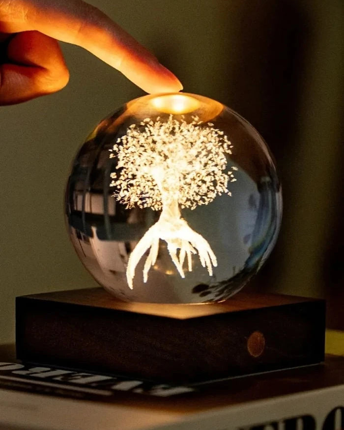 Gingko Design Amber Crystal Light Kablosuz LED Dekoratif Lamba 9,5 x 8 x 8 cm