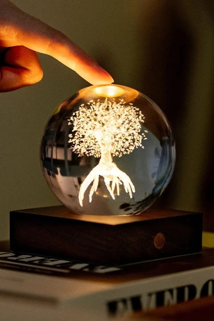 Gingko Design Amber Crystal Light Kablosuz LED Dekoratif Lamba 9,5 x 8 x 8 cm