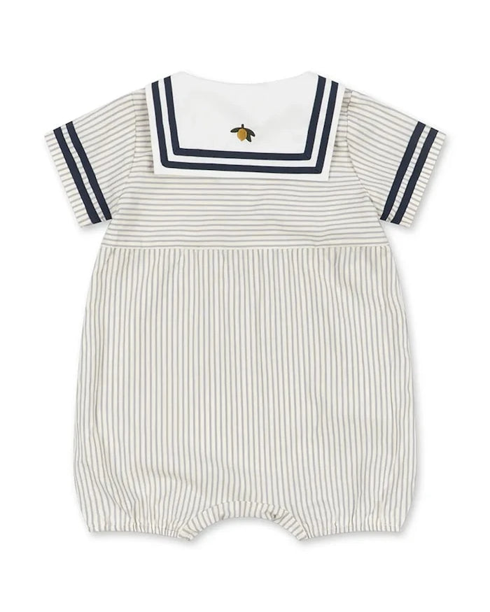 Konges Sløjd bebek çocuklar için pamuklu ALLIE SAILOR ROMPER GOTS