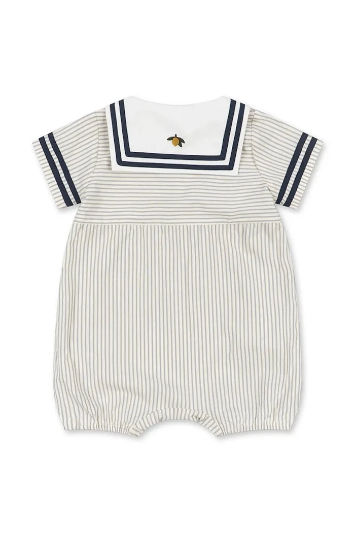 Konges Sløjd bebek çocuklar için pamuklu ALLIE SAILOR ROMPER GOTS