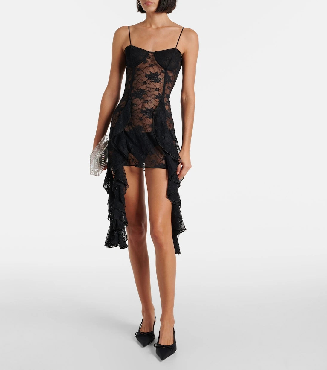 Oséree - Ruffled lace minidress
