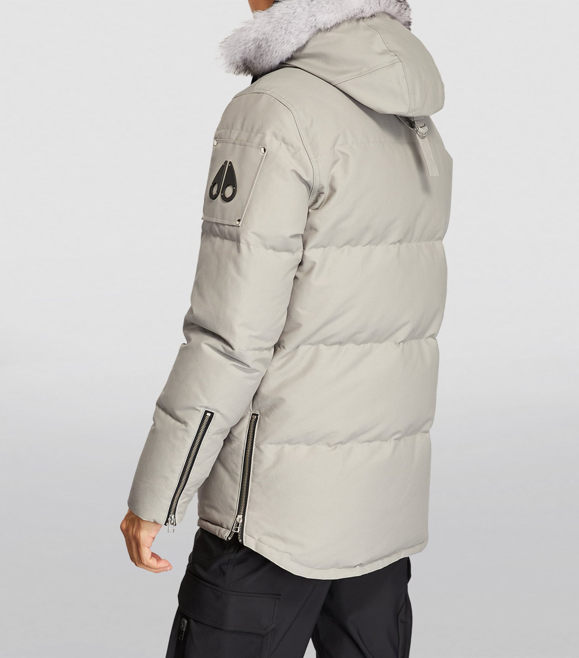 Moose Knuckles Grey Shearling-Trim 3Q Jacket