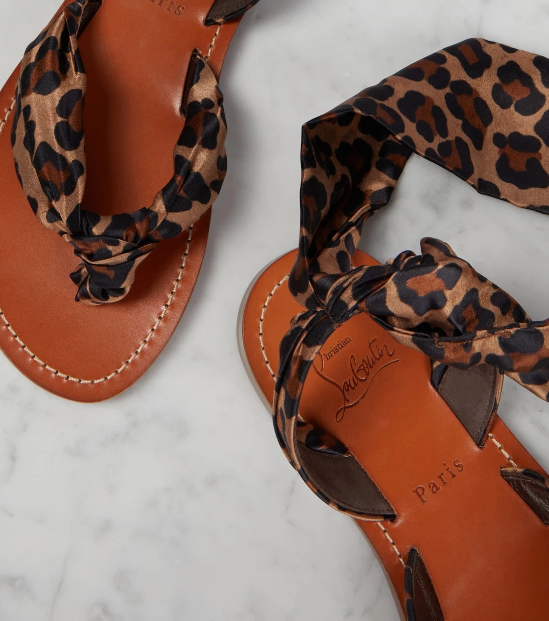 Christian Louboutin - Niloo du Désert leopard-print satin sandals
