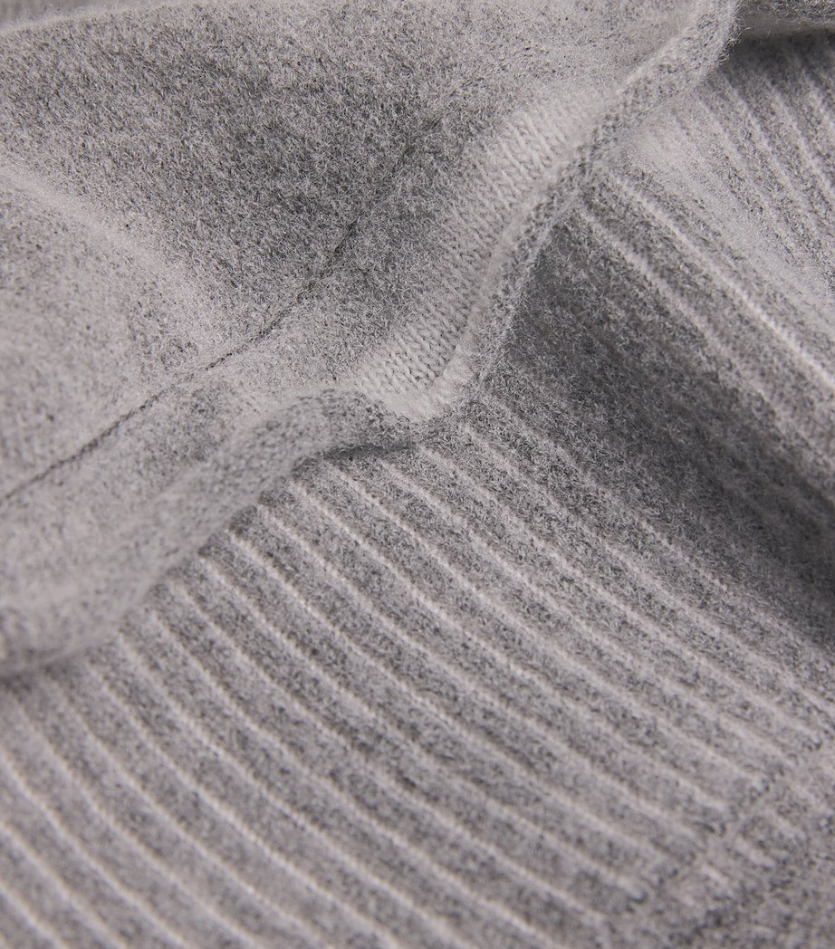 Grey Merino Wool V-Neck Sweater