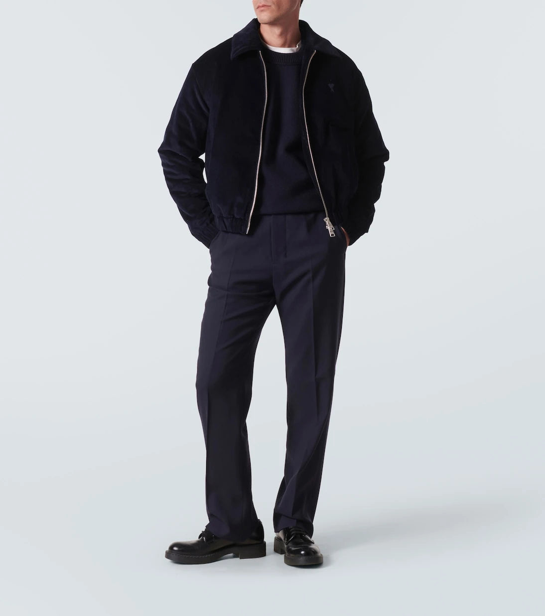 Ami Paris - Pleated virgin wool pants