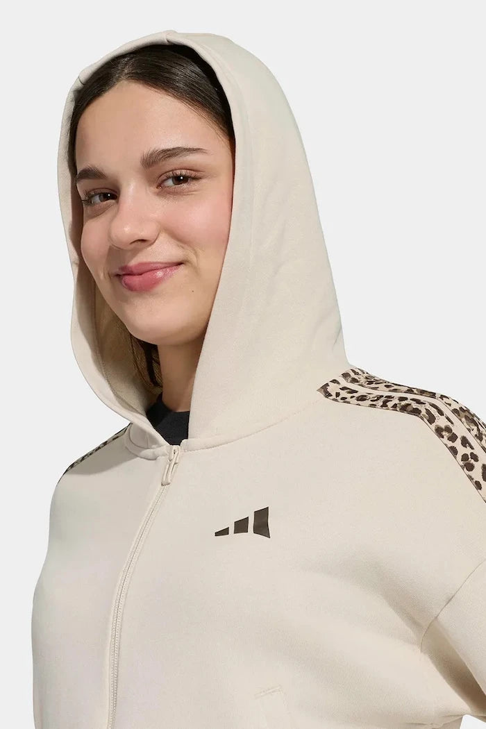 adidas суичър с цип и качулка за деца с памук