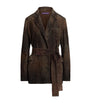 Ralph Lauren Collection Brown Velvet Devoré Lilianna Jacket
