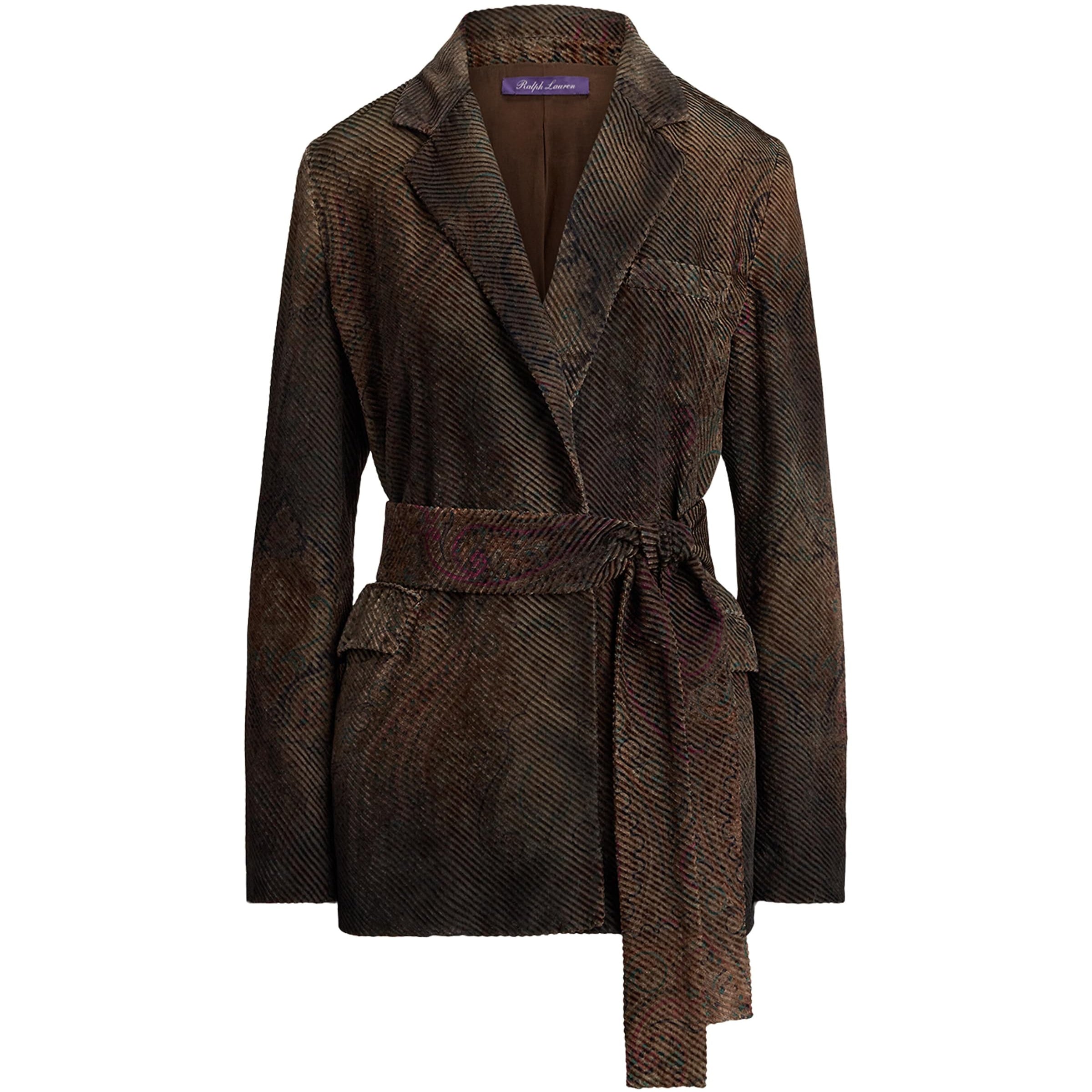 Ralph Lauren Collection Brown Velvet Devoré Lilianna Jacket