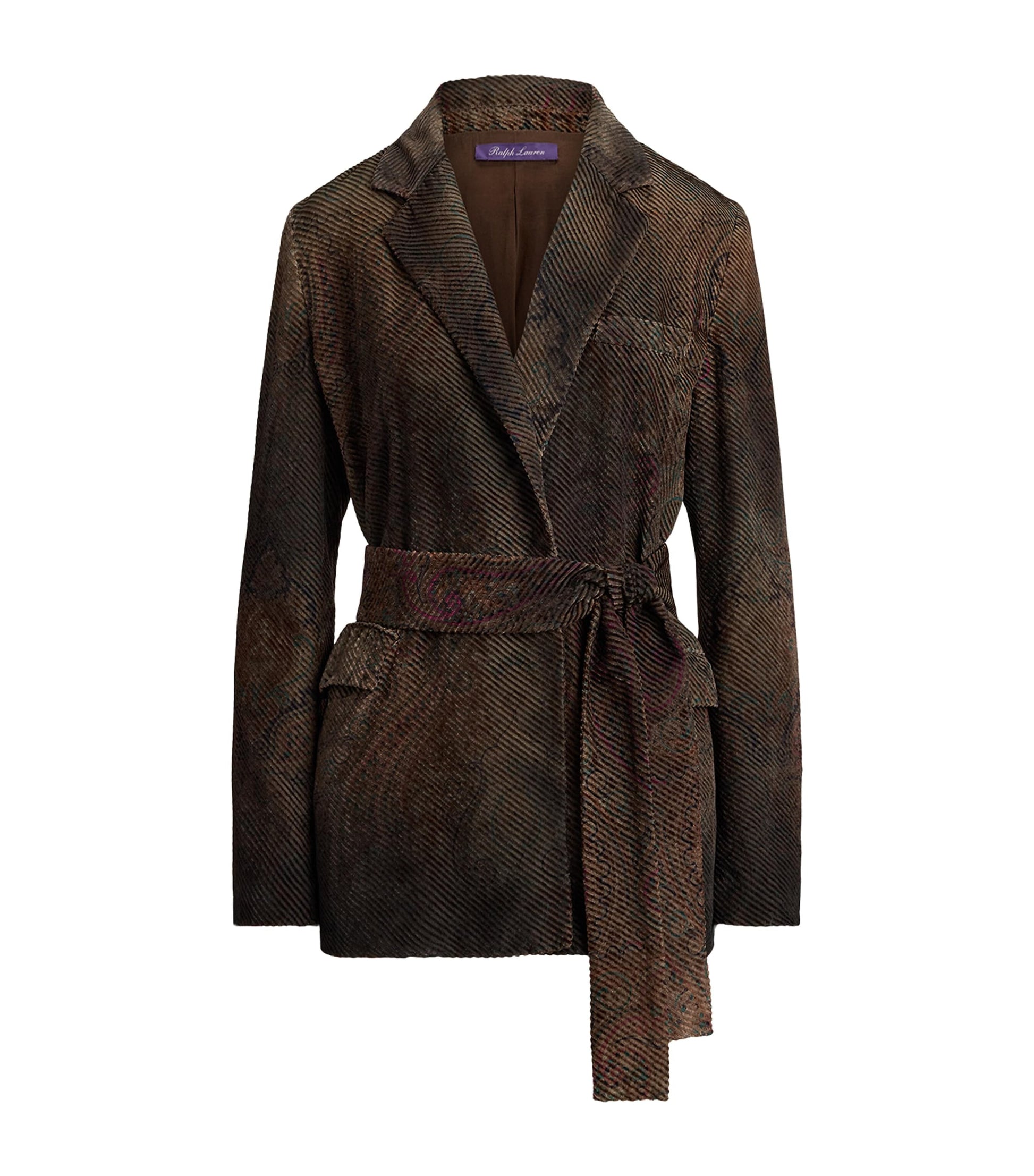 Ralph Lauren Collection Brown Velvet Devoré Lilianna Jacket