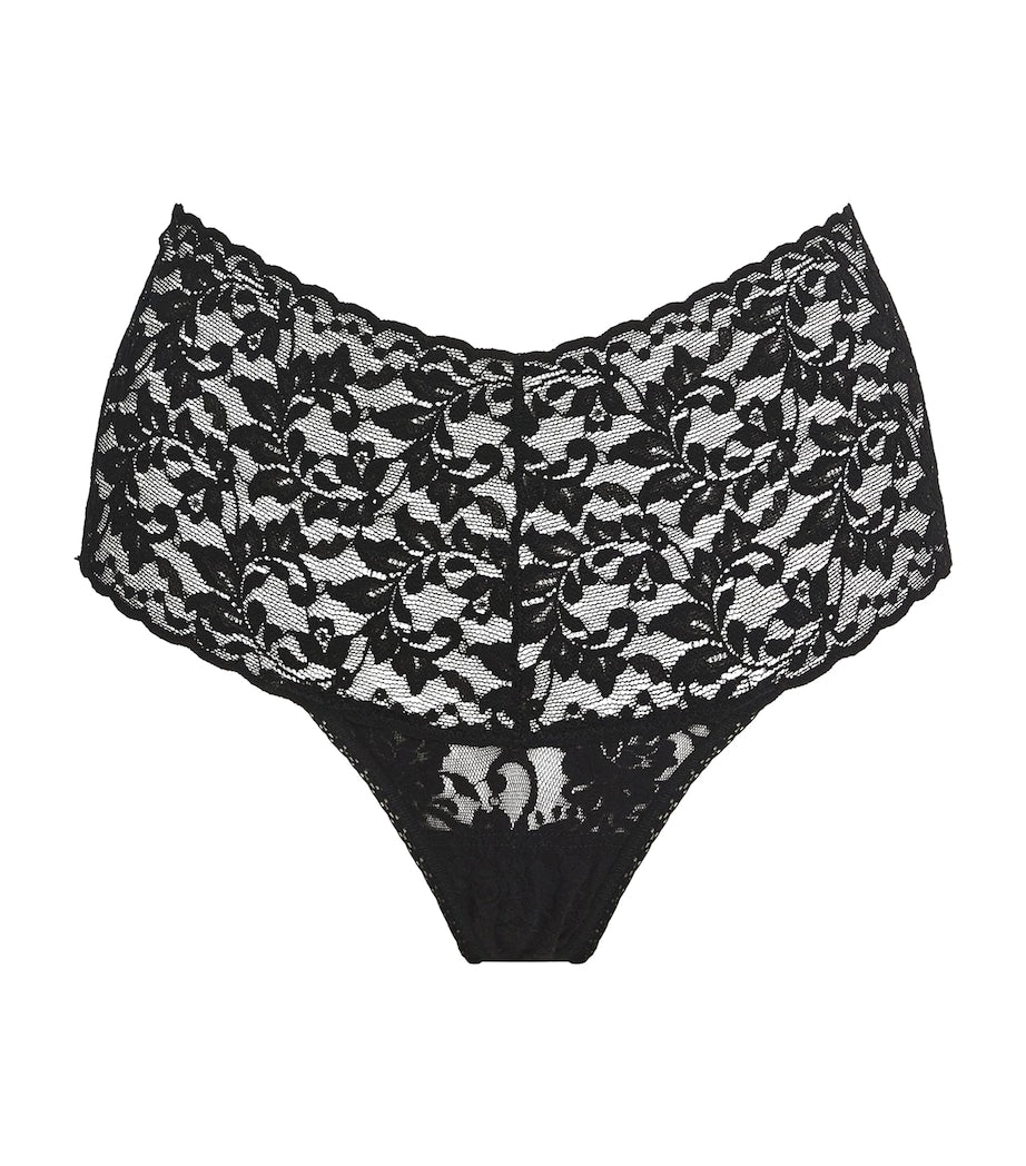 Hanky Panky Black Lace Retro High-Rise Thong