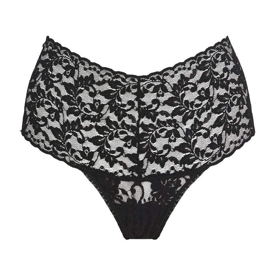 Hanky Panky Black Lace Retro High-Rise Thong