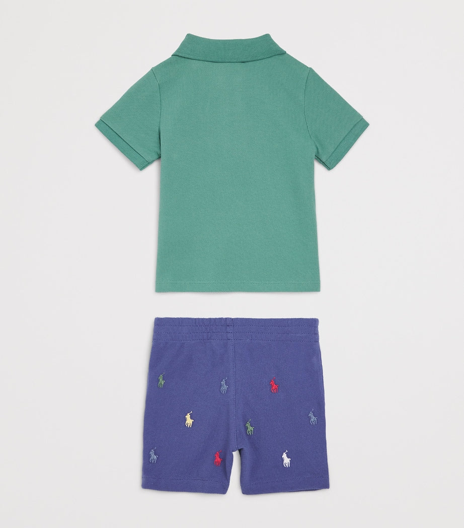 Ralph Lauren Kids Cotton Polo Shirt and Shorts Set (3-12 Months)