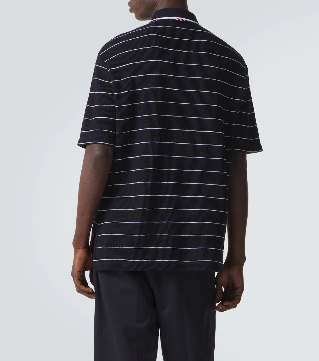 Thom Browne - Striped cotton and linen polo shirt