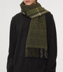 Green Cashmere Reversible B Shield Scarf