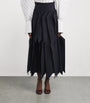 A.W.A.K.E. Mode Navy Ruffled Midi Skirt