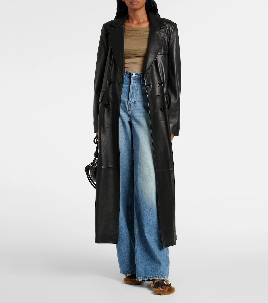 Christopher Esber - Turnlock shearling-trimmed mules