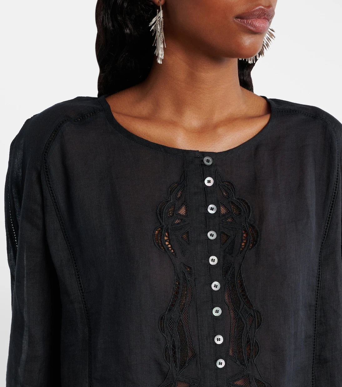 Isabel Marant - Luciele embroidered ramie blouse